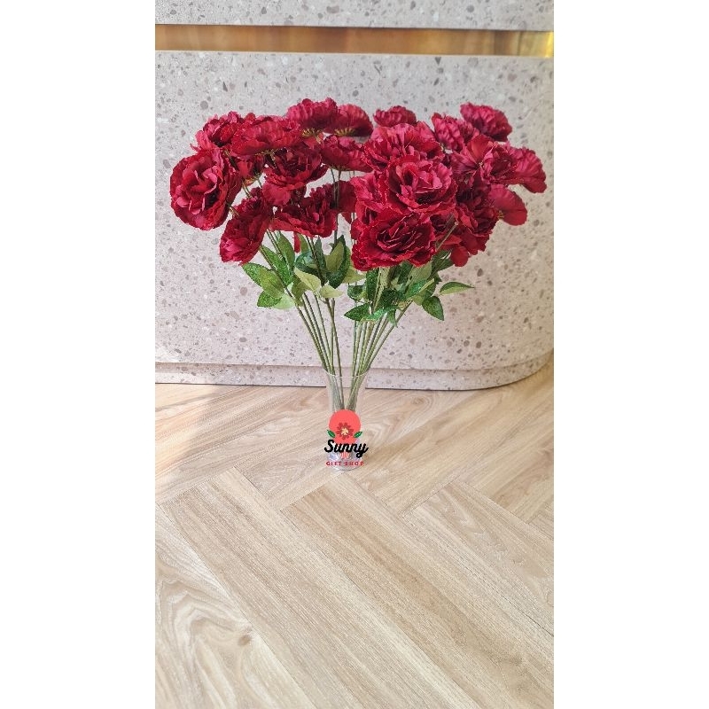 Bunga Palsu Peony2 3 Cabang / Bunga Peony Artificial / Peony Premium / Bunga dekorasi