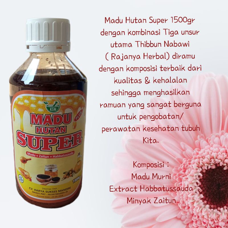 

Madu Hutan Super Plus Herbal habbatusauda + zaitun + madu