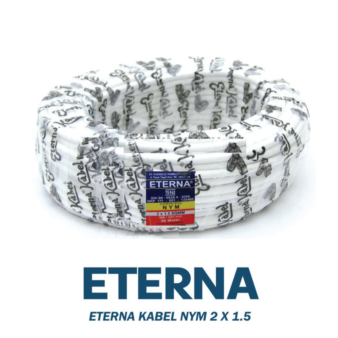 Kabel Eterna 2x1,5 50m kabel kawat NYM ETERNA 2 X 1,5 1ROLL