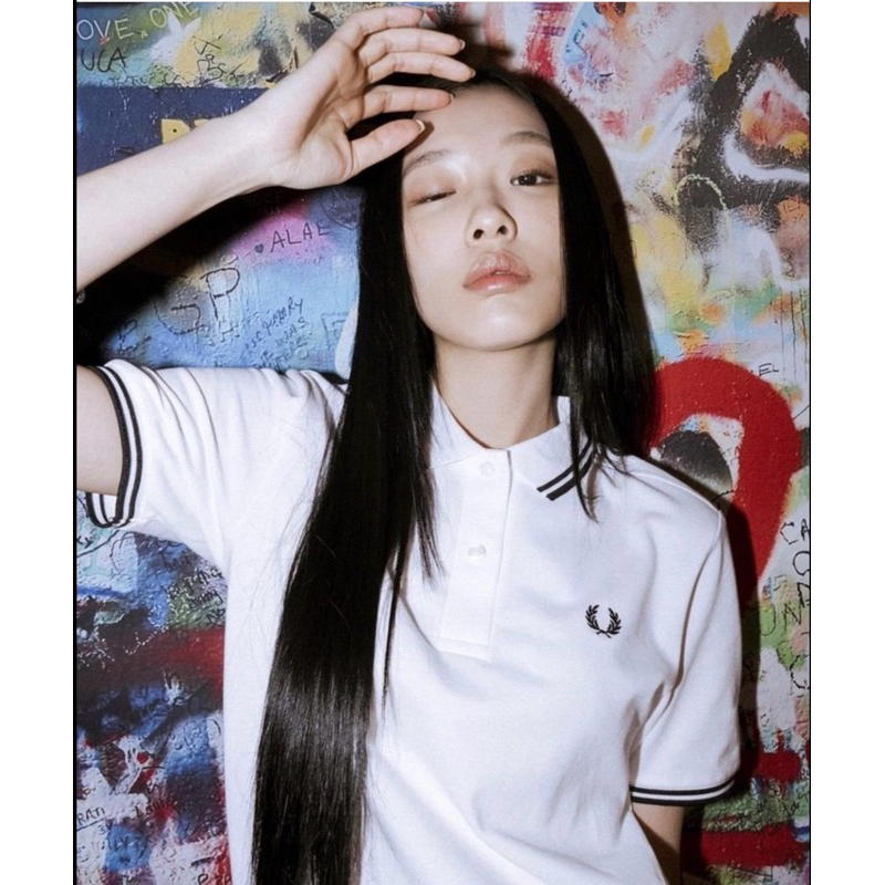 Fred Perry Kaos Putih berkerah unisex