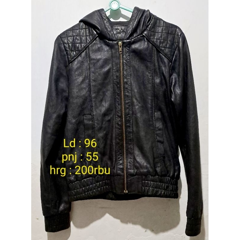 Jaket kulit domba asli model bomber hudi