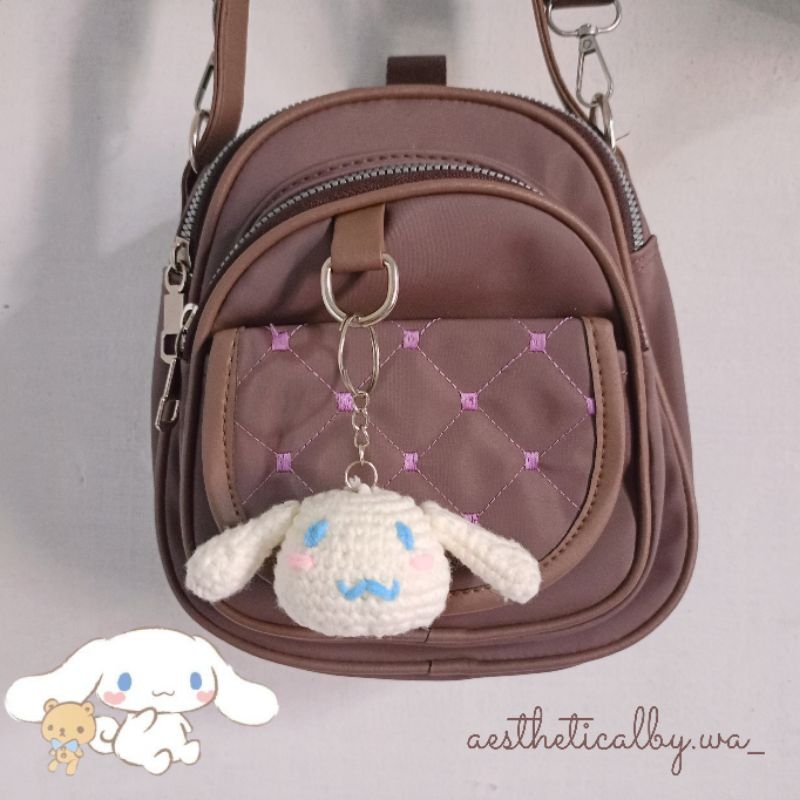 Gantungan Rajut Cinnamoroll/Cinnamoroll keychain/SANRIO KEYCHAIN/amigurumi