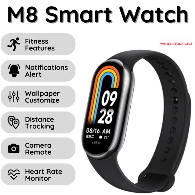 cf Garansi  Smartband 8 7 Smartband M7 M8 Jam Tangan Pria Wanita Digital SmartWatch Smartband waterp