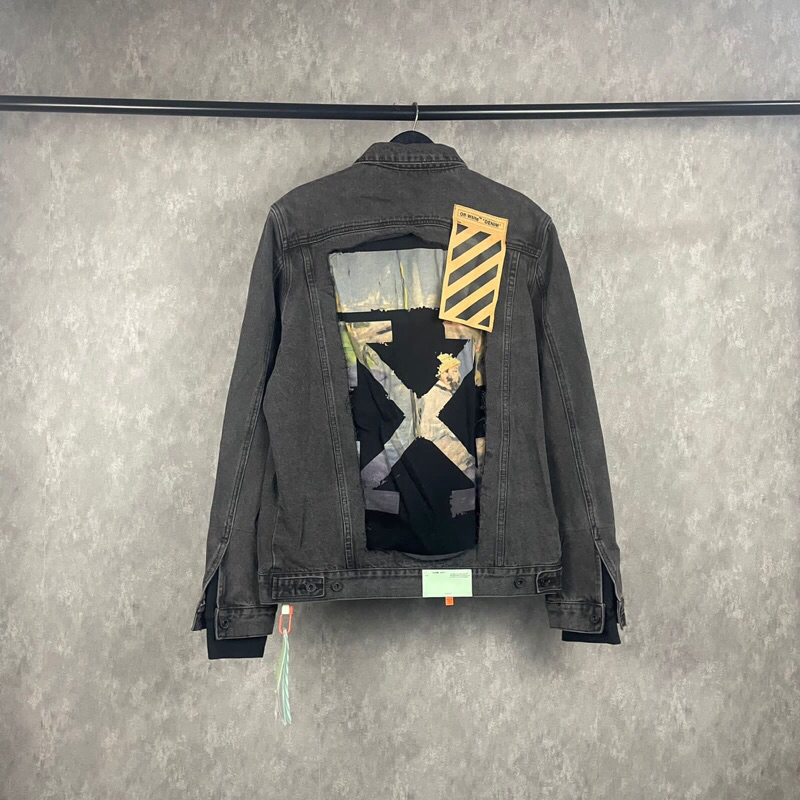 denim off white impression 99 / new arrival denim pria impression 99 full tag / jaket denim pria