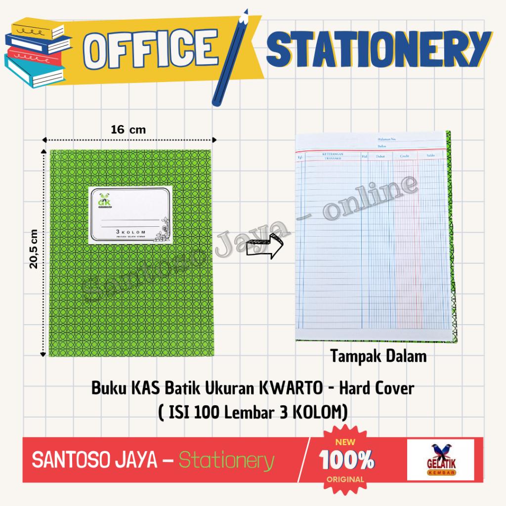 

Buku Kas 3 Kolom GK - Keuangan Tiga GELATIK KEMBAR HC - Kwarto & Folio