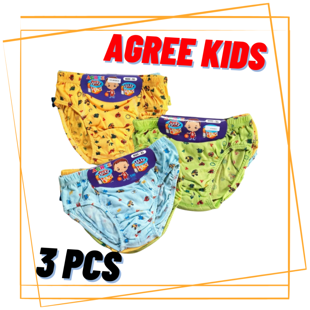 [3 Pcs] CELANA DALAM ANAK LAKI AGREE / CELANA DALAM/ AGREE KIDS