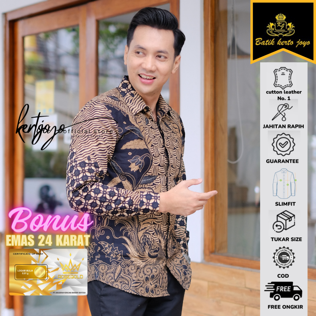 Batik pria modern slimfit Baju Batik Pria Lengan Panjang slimfit baju batik pria MODERN Slimfit prem