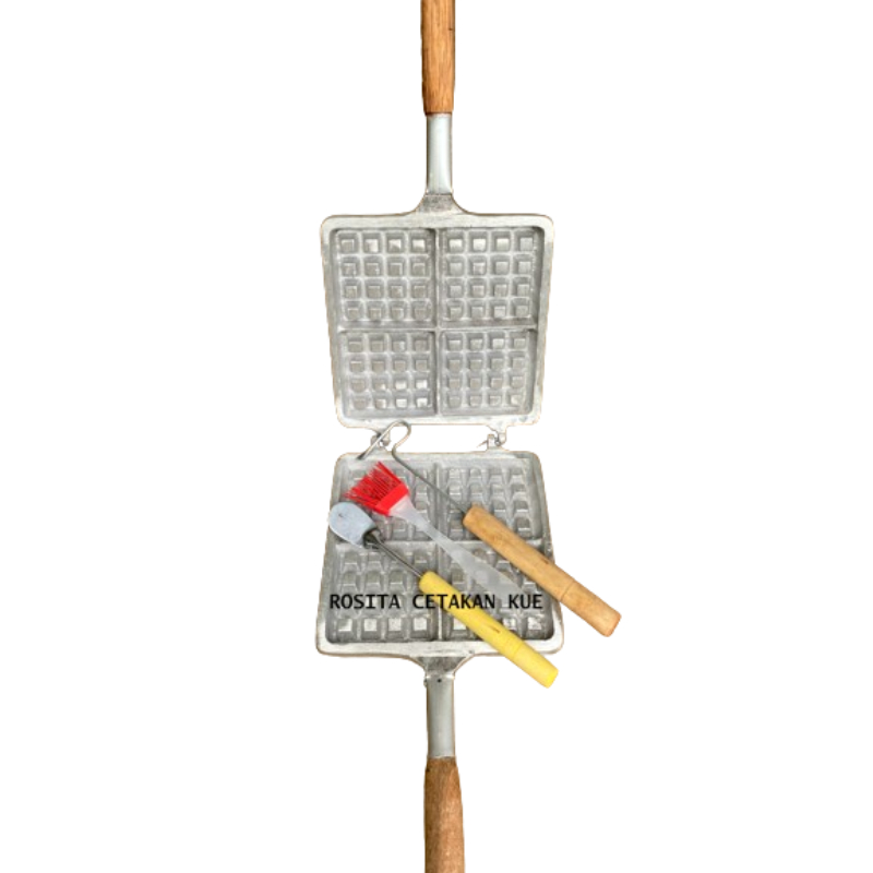 Rosita Cetakan Kue Wafel Kotak Croffle Isi 4 Lubang Aluminium TEBAL PREMIUM