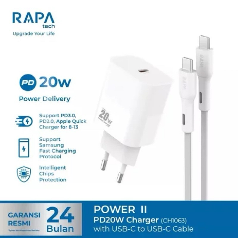 Charger Rapa 20 watt Bergaransi