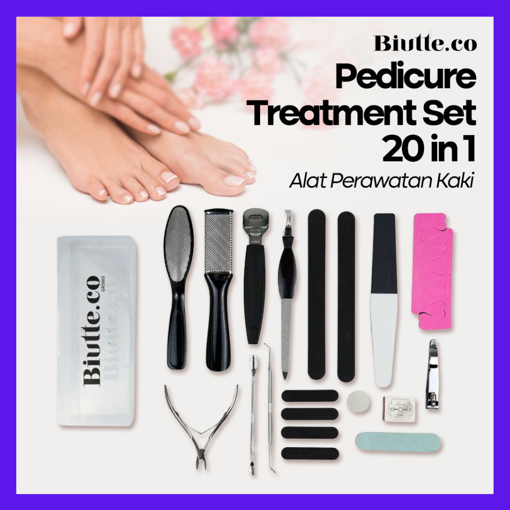 Alat Perawatan Kaki Manicure Pedicure Set 21 IN 1 Kikir Kaki nail art set Pembersih Tumit Kaki