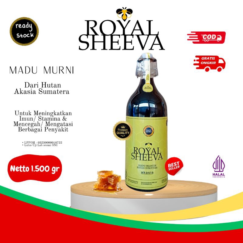 

madu murni royal sheeva halal mui madu hutan akasia sumatera lulus uji lab 1,5 kg