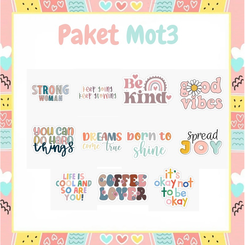 

PAKET MOTIVASI 3( 10.000 DAPAT 12PC) // STIKER MURAH // PAKETANSTIKER