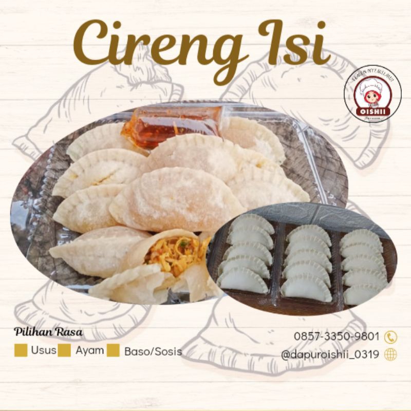 

Cireng isi Ayam suwir/Usus/Sosis/Baso isi 10pcs FREE Chili Oil
