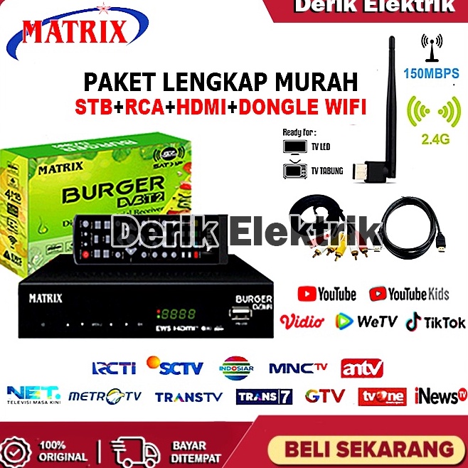 Ready Rwy SET TOP BOX TV DIGITAL MATRIX BURGER SANEX TANAKA DVB T2 EWS HD  ALAT TV DIGITAL SET TOP BOX  STB TV DIGITAL  SET TOP BOX DIGITAL  SET BOX TV  SET BOX TV DIGITAL  SET BOX  SET BOX TV DIGITAL RECEIVER TV