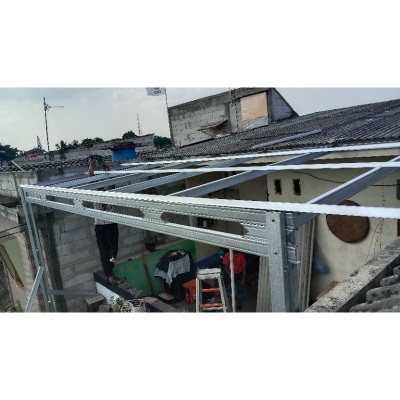 kanopi baja ringan atap spandek transparan