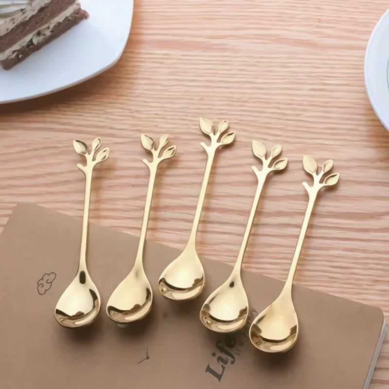 Sendok Garpu Gold Teh Kopi Dessert Sendok Gold Stainless Steel Gold