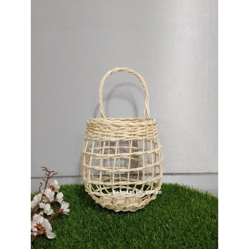 vas bawang rotan/vas gantung tempat telur