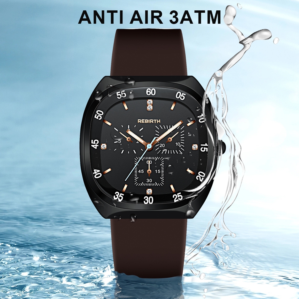 REBIRTH Jam Tangan Wanita Anti Air Original Kasual Mode Tali Silikon Jam Tangan Cewek Korea-4