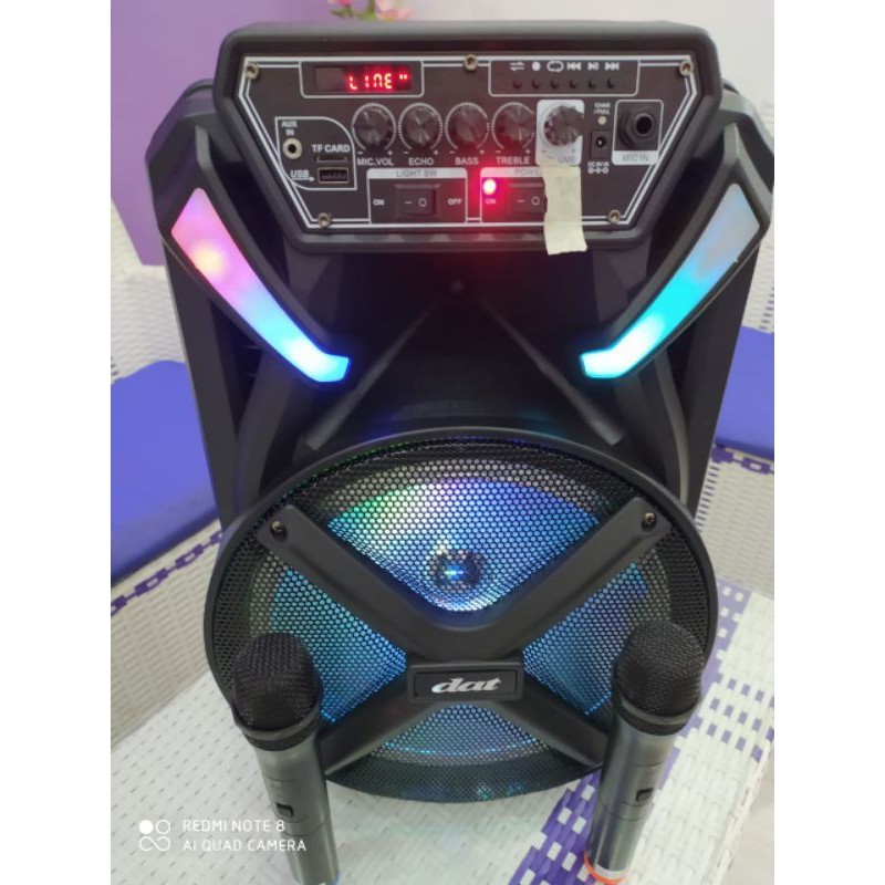 SPEAKER BLUETOOTH SPEAKER PORTABLE SPEAKER KARAOKE DAT DT 1210FT 12 INCH DAT DT 1210 FT MIC WIRELESS