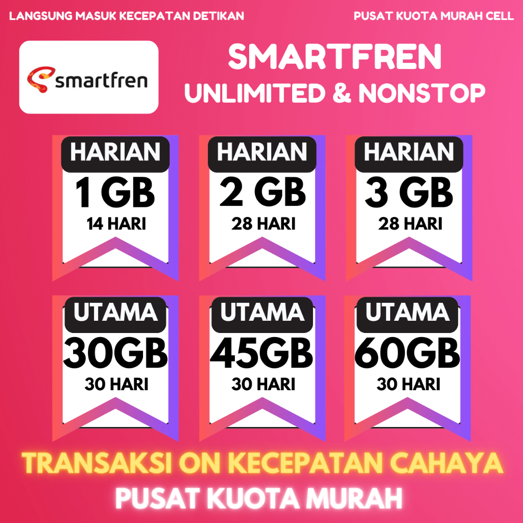 PAKET KUOTA SMARTFREN DATA MURAH UNLIMITED HARIAN | SMARTFREN DATA UNLIMITED
