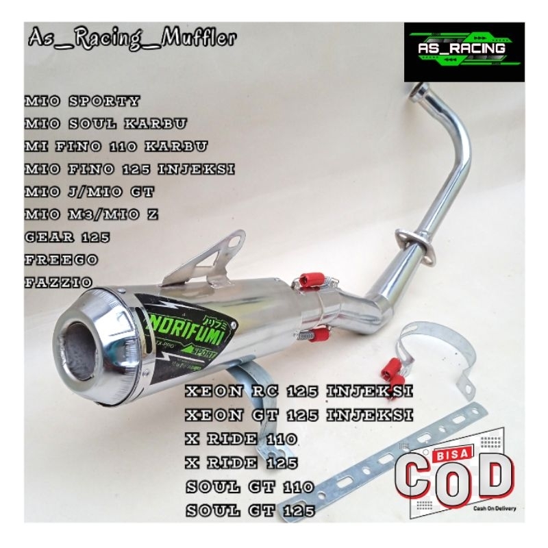 KNALPOT RACING NORIFUMI TYPE MATIC YAMAHA MIO SPORTY,MIO SOUL KARBU,MIO FINO 110 KARBU,MIO FINO 125 