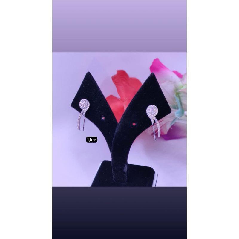 anting emas putih model terbaru 75%