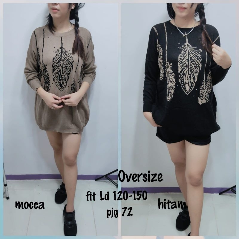 atasan rajut wanita jumbo big size bulu sweet dreams real pict/baju rajut oversize