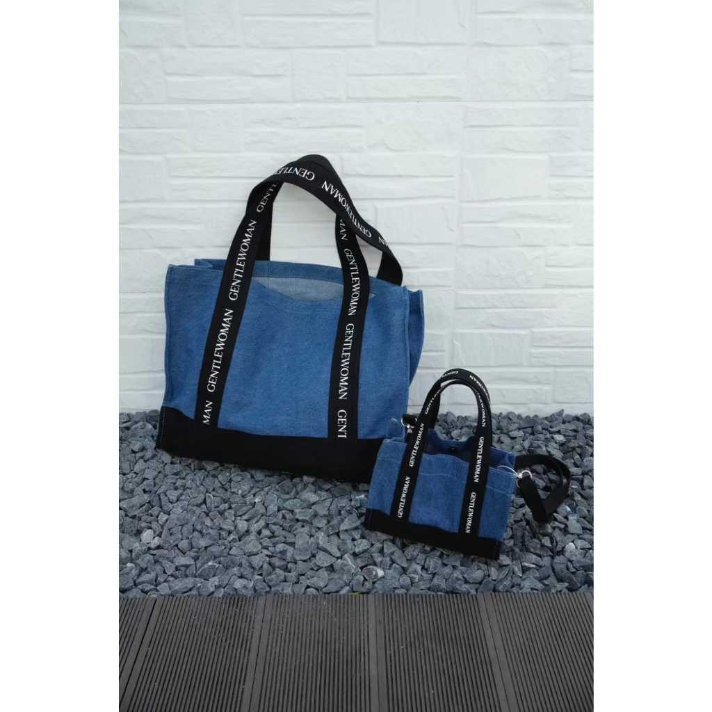 Tas Totebag Gentle Women GW05 Bahan Jeans Import