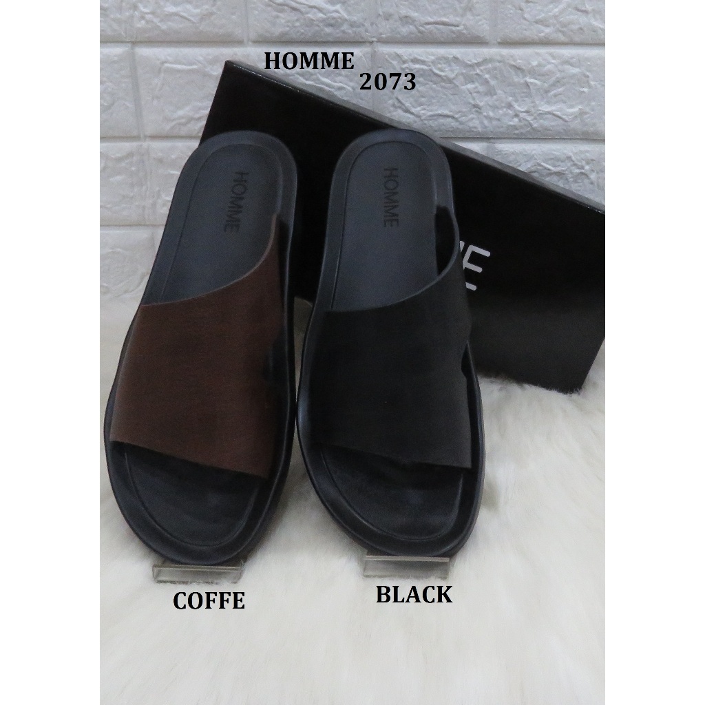 SANDAL KULIT PRIA MEREK HOMME ART 2073 PRICE RP 418.900 BRAND ORIGINAL