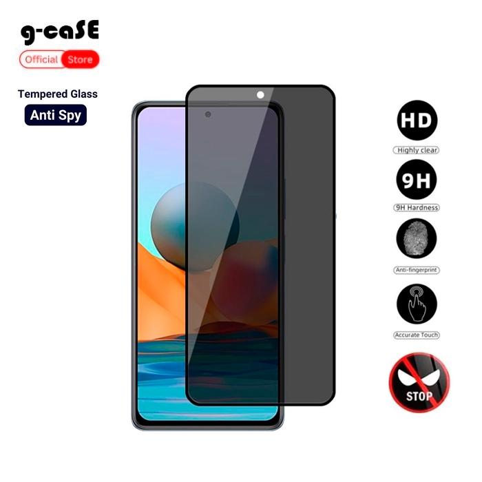 G-caSE Tempered Glass Privacy Anti Spy Full Glue Xiaomi Black Shark 4 4S 4Pro 5 5Pro Pro Gores