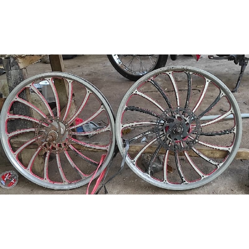 velk vleg 1set Rim wheel sepeda engkol BMX minion minitrex kipas Racing alloy Aloy aluminium