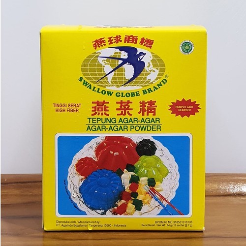 

Agar agar swallow sachet 1box isi 12 saschet x 7gram / swallow globe brand / Tepung Agar Agar