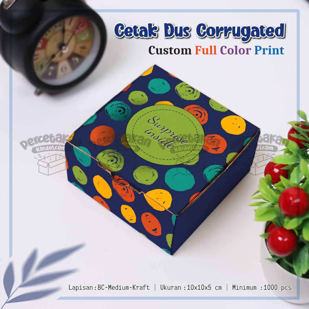 

Box Custom Cetak Dus Corrugated 10x10x5 cm min 100 pcs FULL COLOR Free Desain | Kustom Box Kemasan