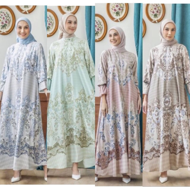 GAMIS KANZA MOTIF MAXMARA LUX PREMIUM SIZE | GAMIS VIRAL
