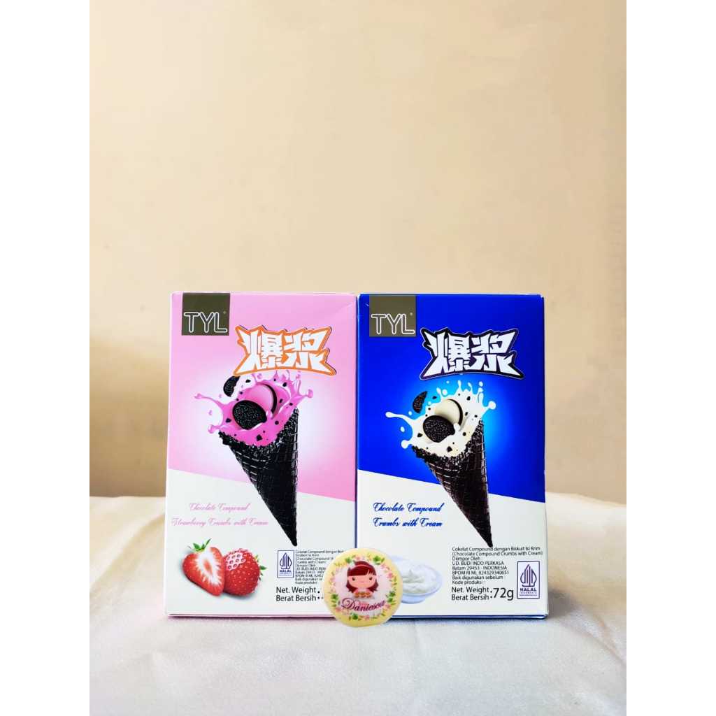 

.Snack Import I TYL Biscuit Ice Cone Vanilla, Strawberry 72gr Halal (scp)