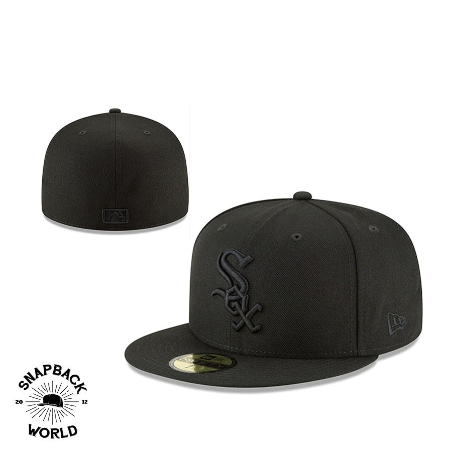 Black Chicago White Sox Fitted cap import hats topi snapback