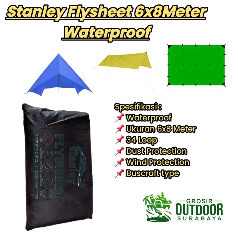 Flysheet Waterproof Ukuran 6x8 8x6 Meter Pelindung Tenda