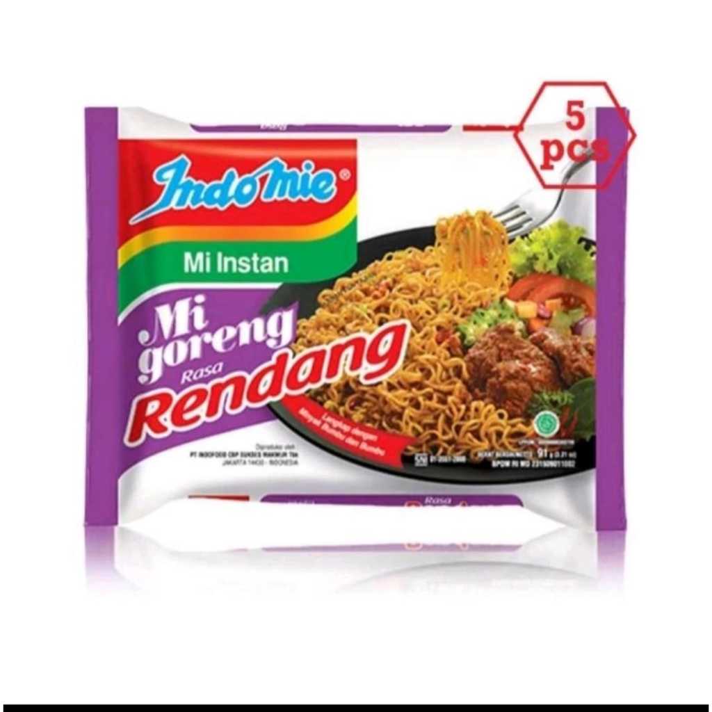

Indomie Goreng Rendang Mie Instan 91 gr [5 pcs/Banded] - RENDANG