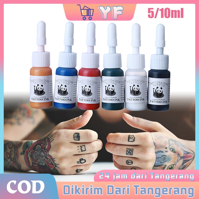 5ML 30ML 6Pcs PANDA Tinta Tattoo Set Original tinta tato asli Warna 10 Dan 6