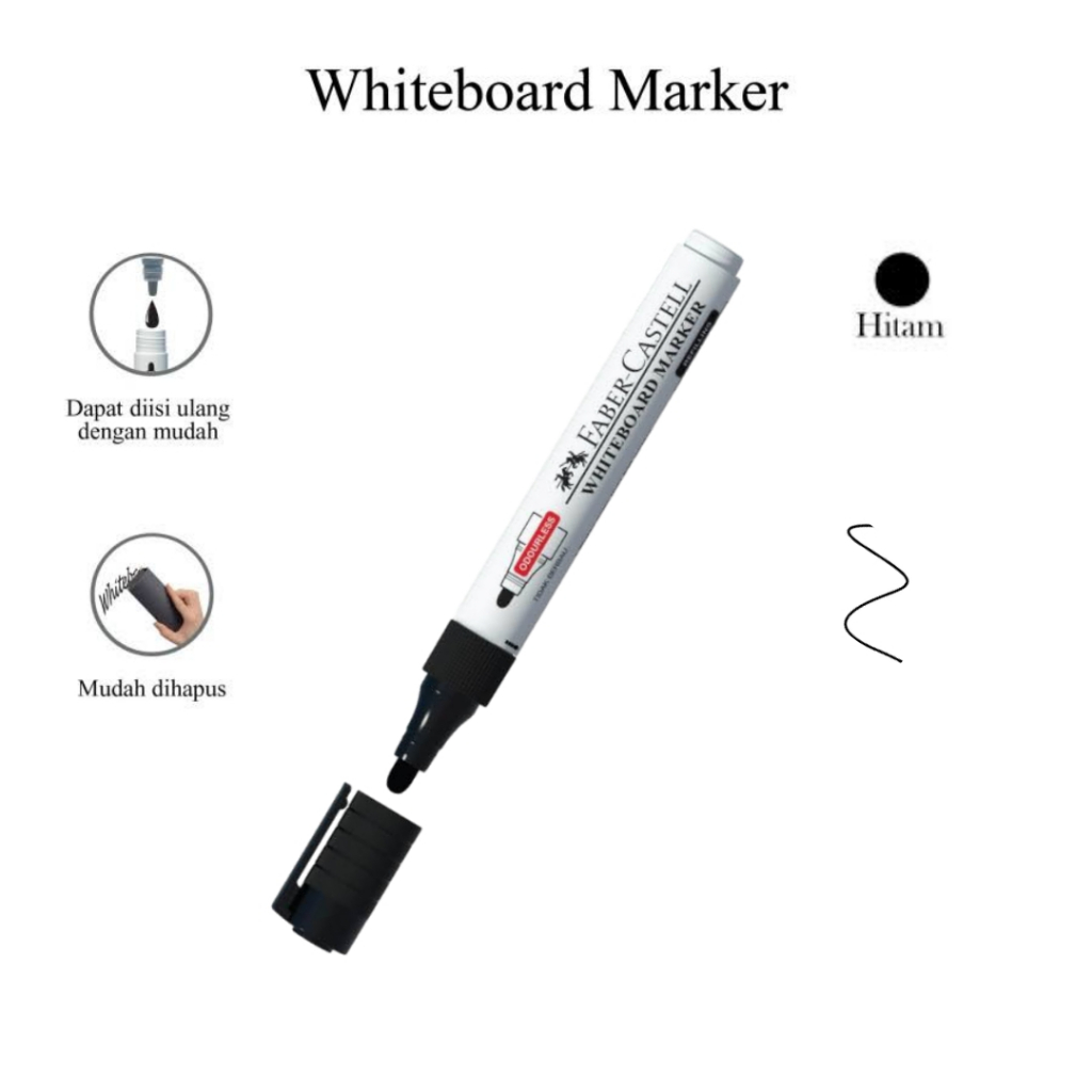 

Faber Castell Whiteboard Marker - Spidol Hitam