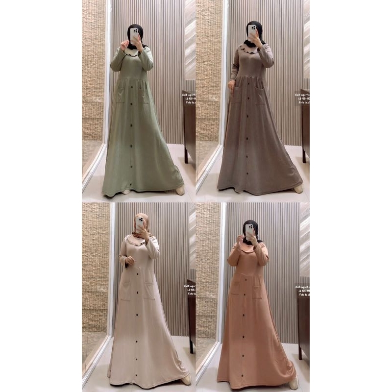 Gamis Kaos Knit Saku  import/Gamis millenial/Gamis Kece/Gamis mumer