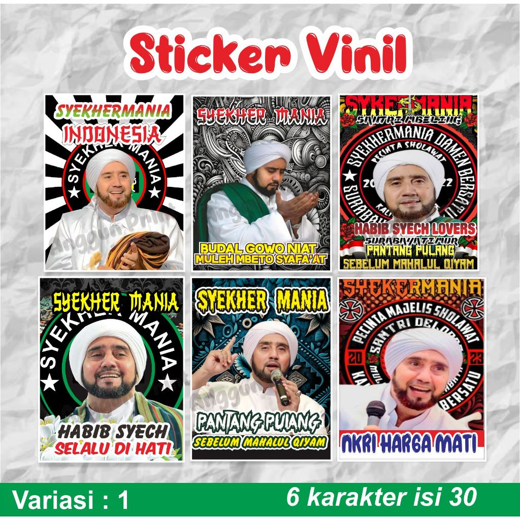 

stiker vinil syekher mania/stiker habib syeh