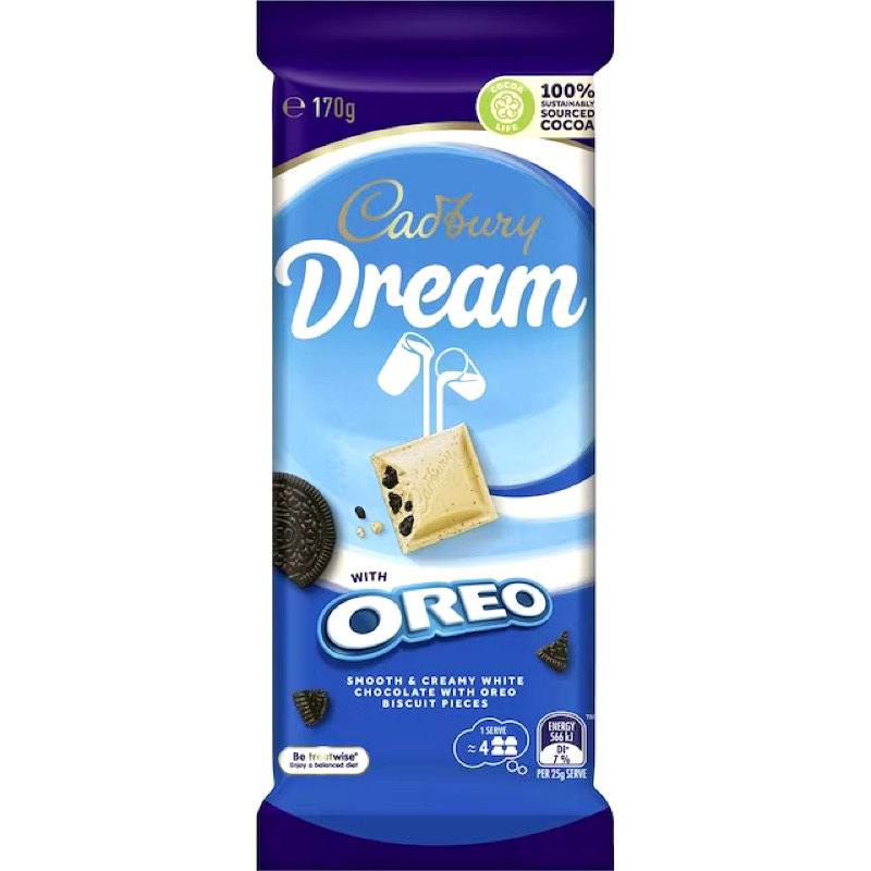 

Cadbury Dream Oreo White Chocolate 170g - Australia