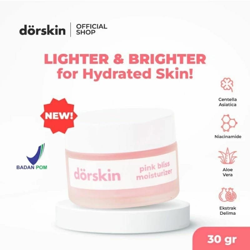 Dorskin Pink Bliss Moisturizer Brightening-Pelembab Wajah Pencerah pagi dan malam