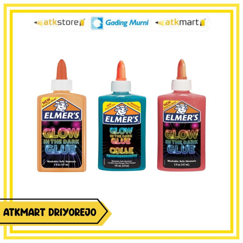ELMER'S 147ML GLOW GLUE BLUE X3 APAC/ LEM CAIR GLOW IN THE DARK