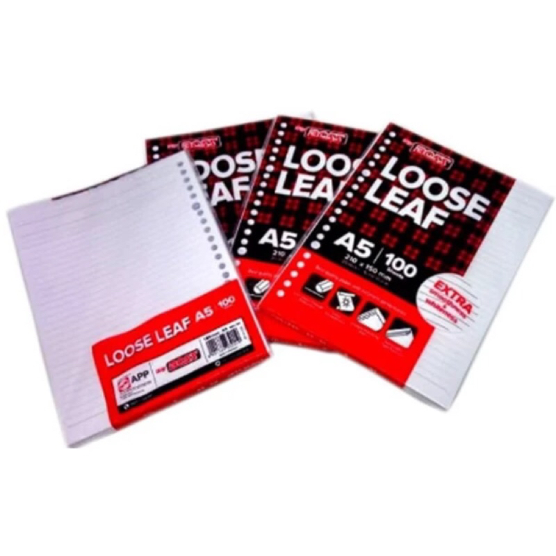 

Jual Big Bos Loose Leafe A5 100 sheets & Joyko Loose Leaf A5 50 sheets