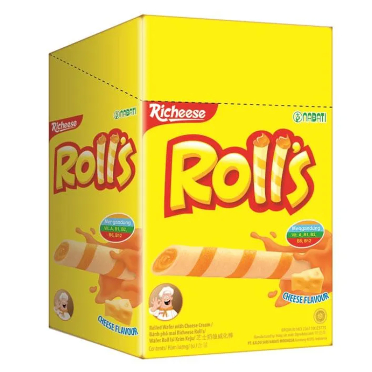 

ROLLS Nabati Wafer Stik rasa Richeese / Richoco Box 120 gram (isi 20 bungkus @6gram)