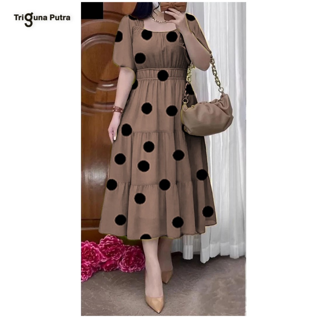 Dres Wanita Gaun Korean Style Jumbo Model Baru Geraja Brokat Pesta Perempuan Dewasa Dreass Mewah Ser