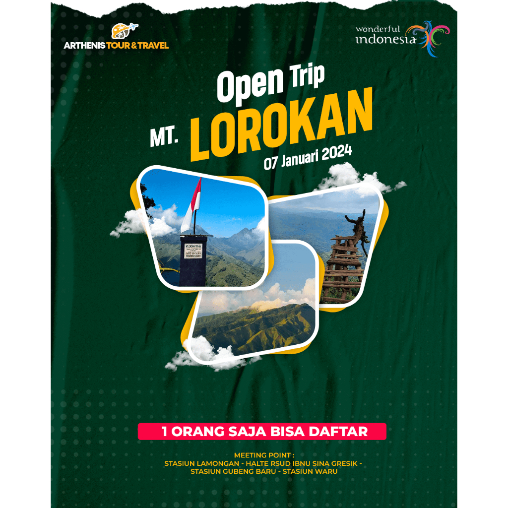 OPEN TRIP MT LOROKAN START SURABAYA 07 JANUARI 2024