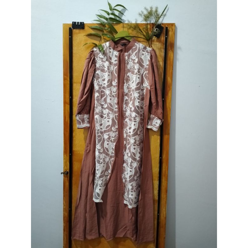 Gamis mix brukat butik